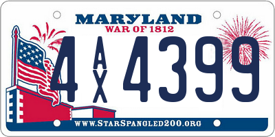 MD license plate 4AX4399