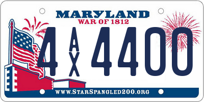 MD license plate 4AX4400
