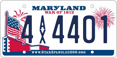 MD license plate 4AX4401