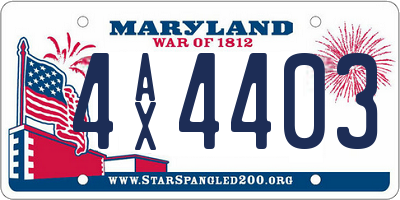 MD license plate 4AX4403