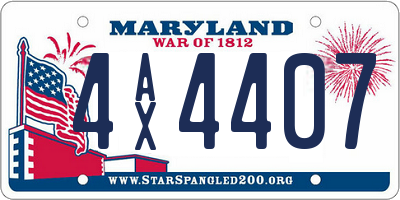 MD license plate 4AX4407