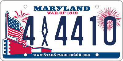 MD license plate 4AX4410