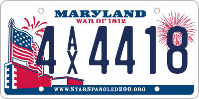 MD license plate 4AX4418