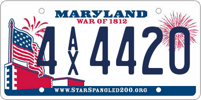 MD license plate 4AX4420