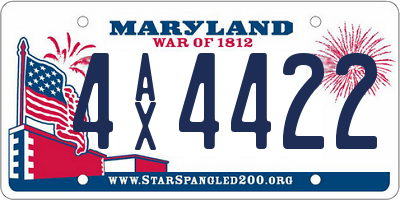 MD license plate 4AX4422