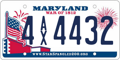 MD license plate 4AX4432