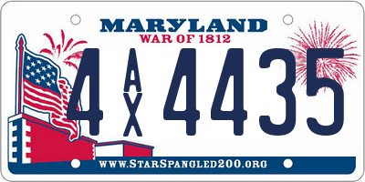 MD license plate 4AX4435