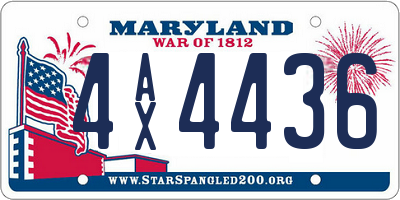 MD license plate 4AX4436