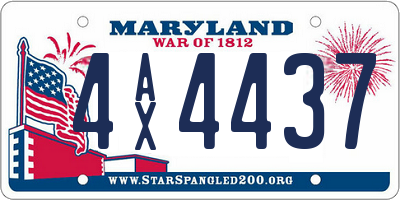 MD license plate 4AX4437