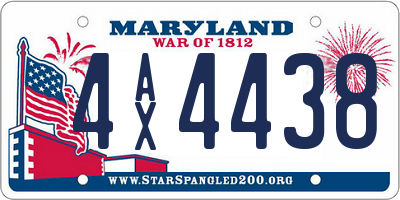 MD license plate 4AX4438