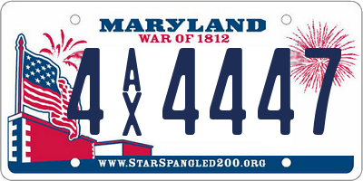 MD license plate 4AX4447