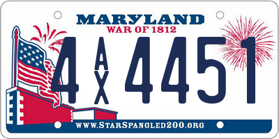 MD license plate 4AX4451