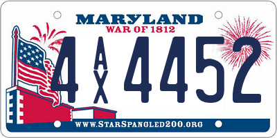 MD license plate 4AX4452