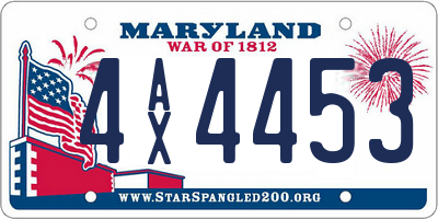 MD license plate 4AX4453