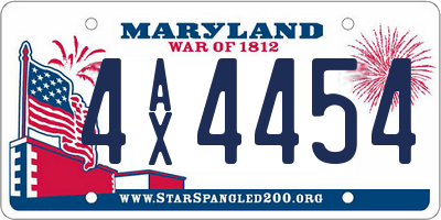 MD license plate 4AX4454