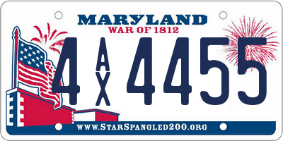 MD license plate 4AX4455
