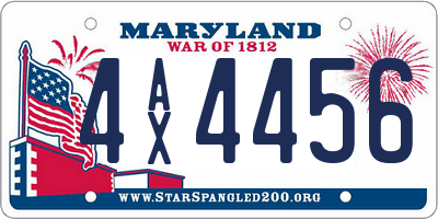 MD license plate 4AX4456
