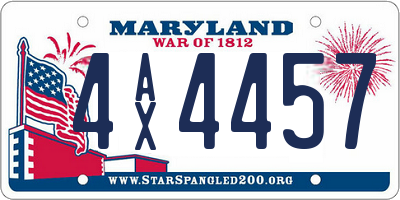 MD license plate 4AX4457