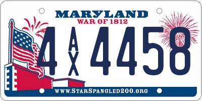 MD license plate 4AX4458
