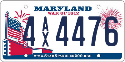 MD license plate 4AX4476