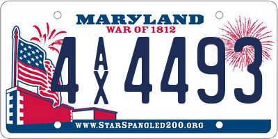 MD license plate 4AX4493
