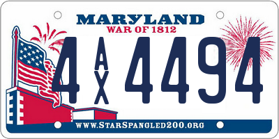 MD license plate 4AX4494