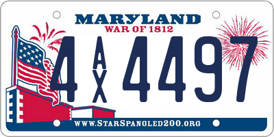 MD license plate 4AX4497