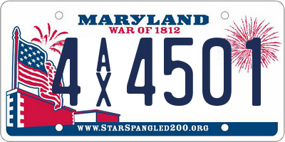 MD license plate 4AX4501