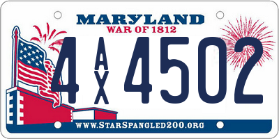 MD license plate 4AX4502