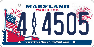 MD license plate 4AX4505