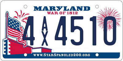 MD license plate 4AX4510