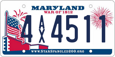 MD license plate 4AX4511