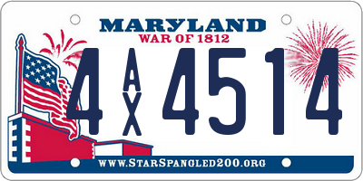 MD license plate 4AX4514