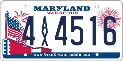 MD license plate 4AX4516