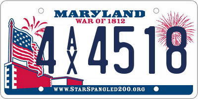 MD license plate 4AX4518