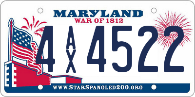 MD license plate 4AX4522