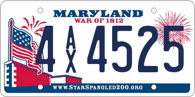MD license plate 4AX4525
