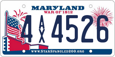 MD license plate 4AX4526