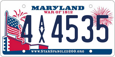 MD license plate 4AX4535