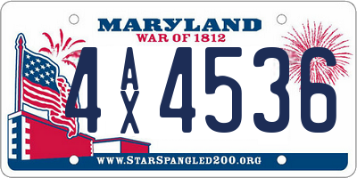 MD license plate 4AX4536