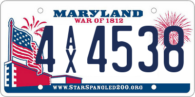 MD license plate 4AX4538