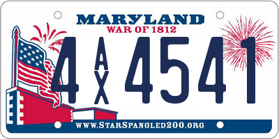 MD license plate 4AX4541