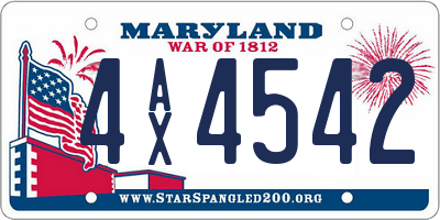 MD license plate 4AX4542