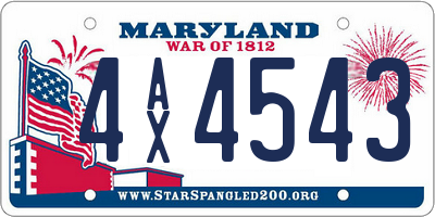 MD license plate 4AX4543
