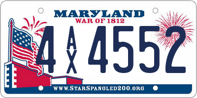 MD license plate 4AX4552
