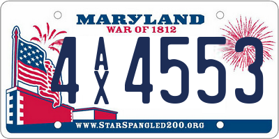 MD license plate 4AX4553