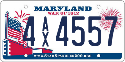 MD license plate 4AX4557