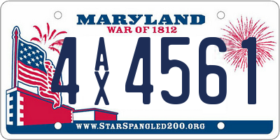 MD license plate 4AX4561