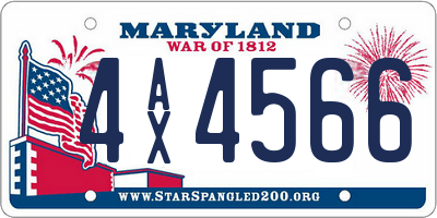 MD license plate 4AX4566