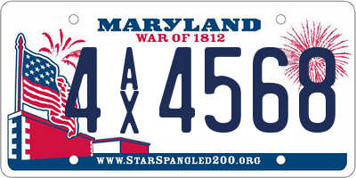 MD license plate 4AX4568